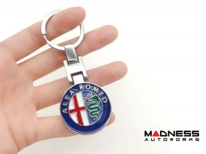 Keychain - Alfa Romeo - Silver w/ Alfa Romeo Logo